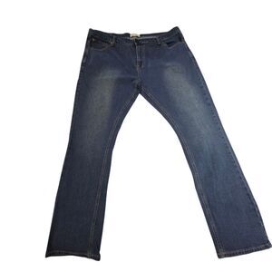 Smith & Mills Mens Denim Blue Jeans 42Wx32L Straight Stretch Medium Wash